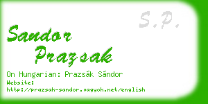 sandor prazsak business card